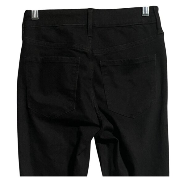 Old Navy Power Slim Straight High Rise Jeans Womens Sz 2 Black Distressed Denim - Picture 4 of 7